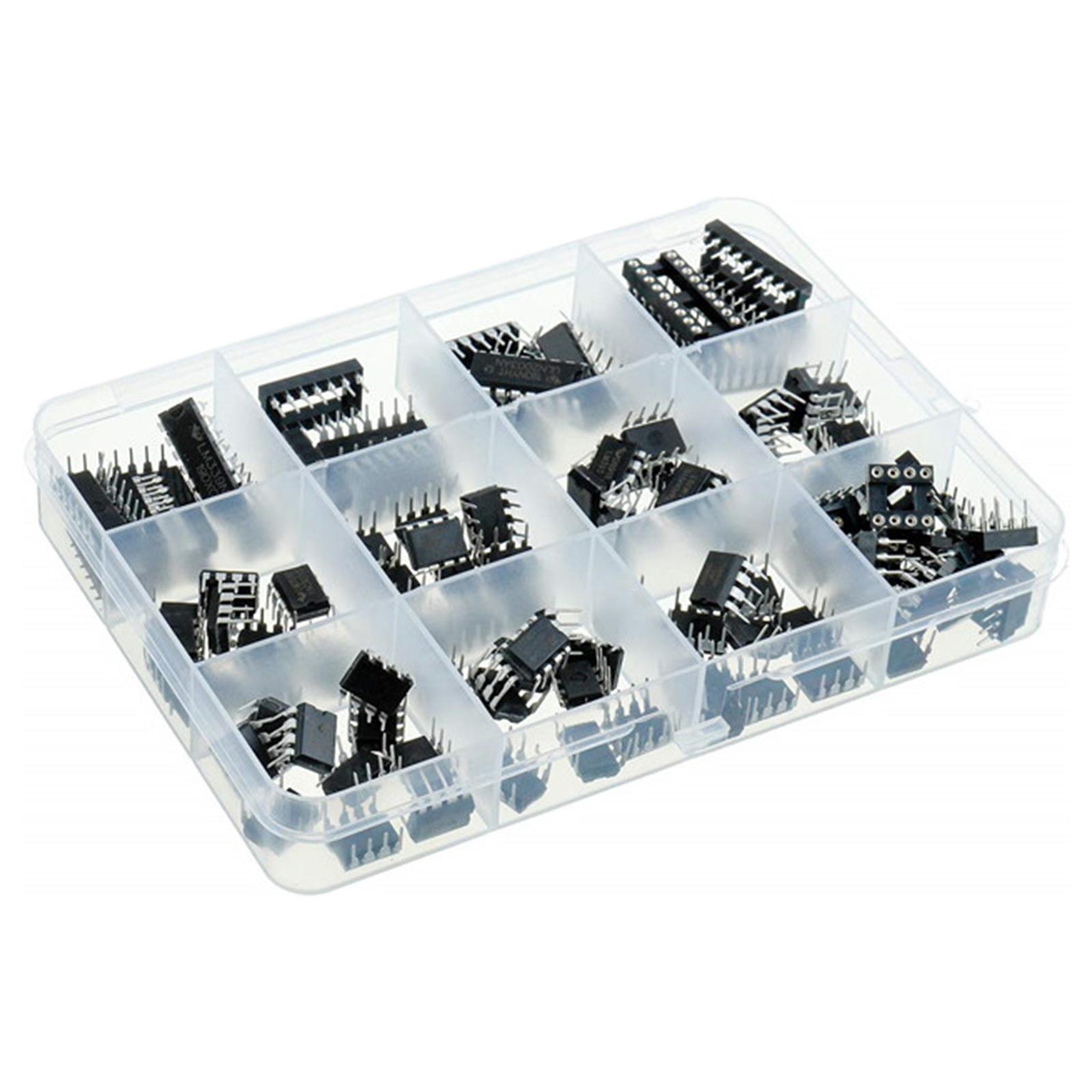 12 Values OPAMP Timer ULN2003AN ULN2803Apg Dip14 Socket Dip8 Socket IC Chips Assortment Kit