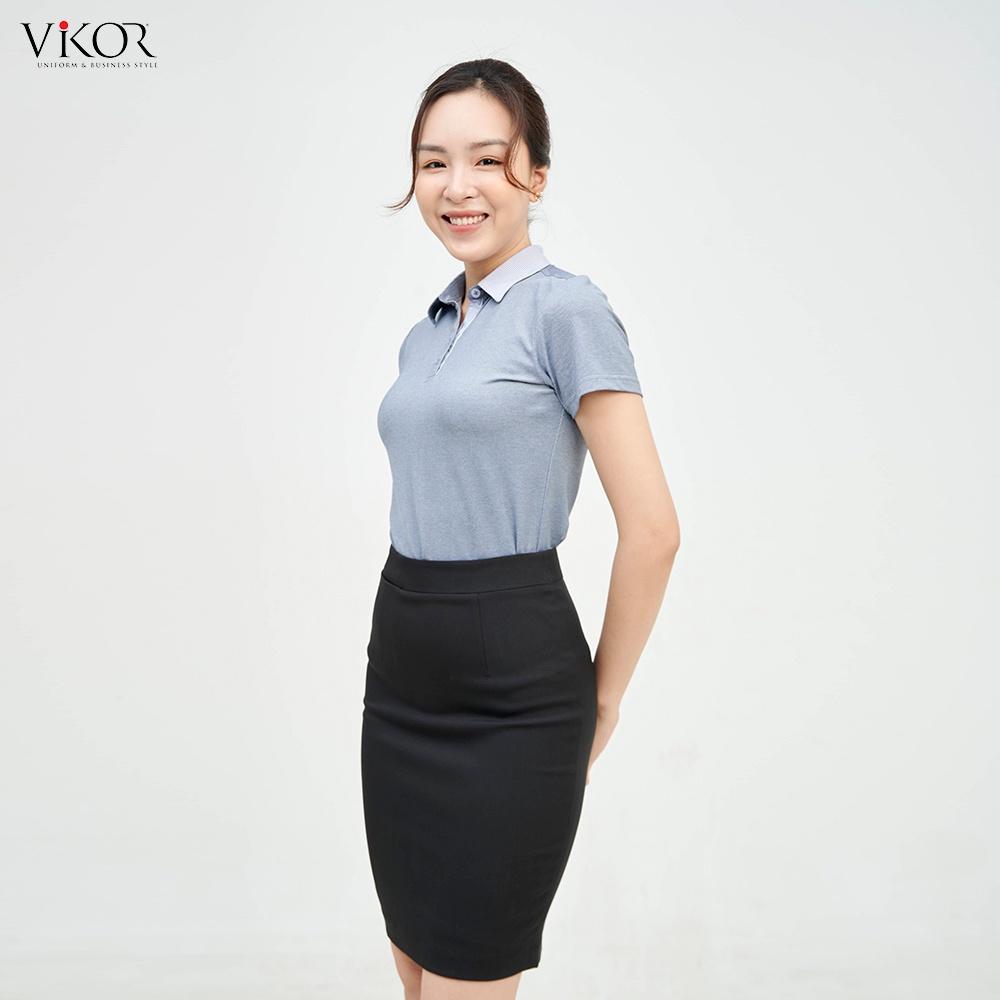 Áo thun POLO nữ cổ sơ mi VIKOR SMW08 trắng vải sợi cafe cao cấp, mềm mại, siêu mát hàng chính hãng