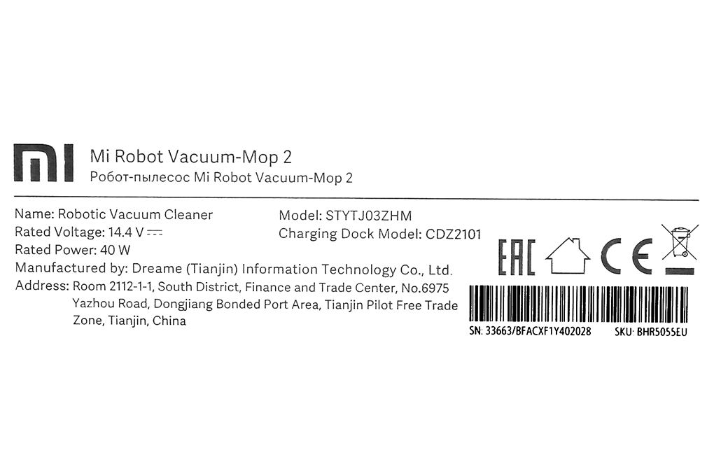 Robot hút bụi lau nhà Xiaomi Vacuum Mop 2 BHR5055 - Hàng chính hãng