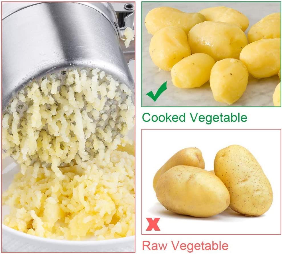 Potato Masher Fruit Press với tay cầm cảm ứng mềm màu đen