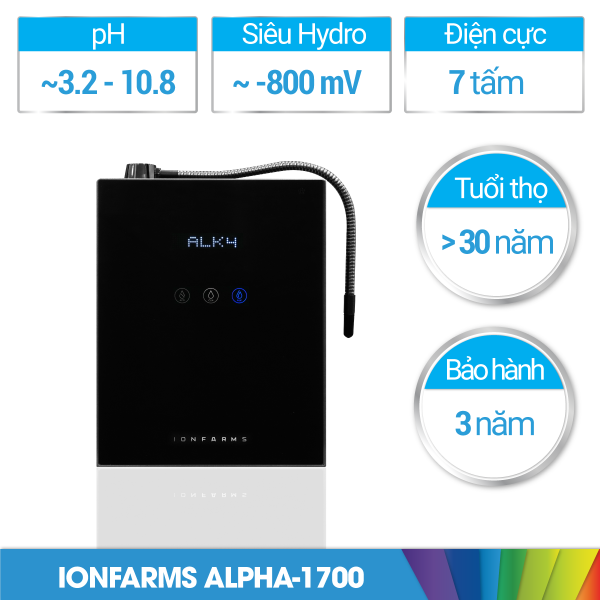 Máy lọc nước ion kiềm IonFarms Alpha 1700 - Hàng chính hãng