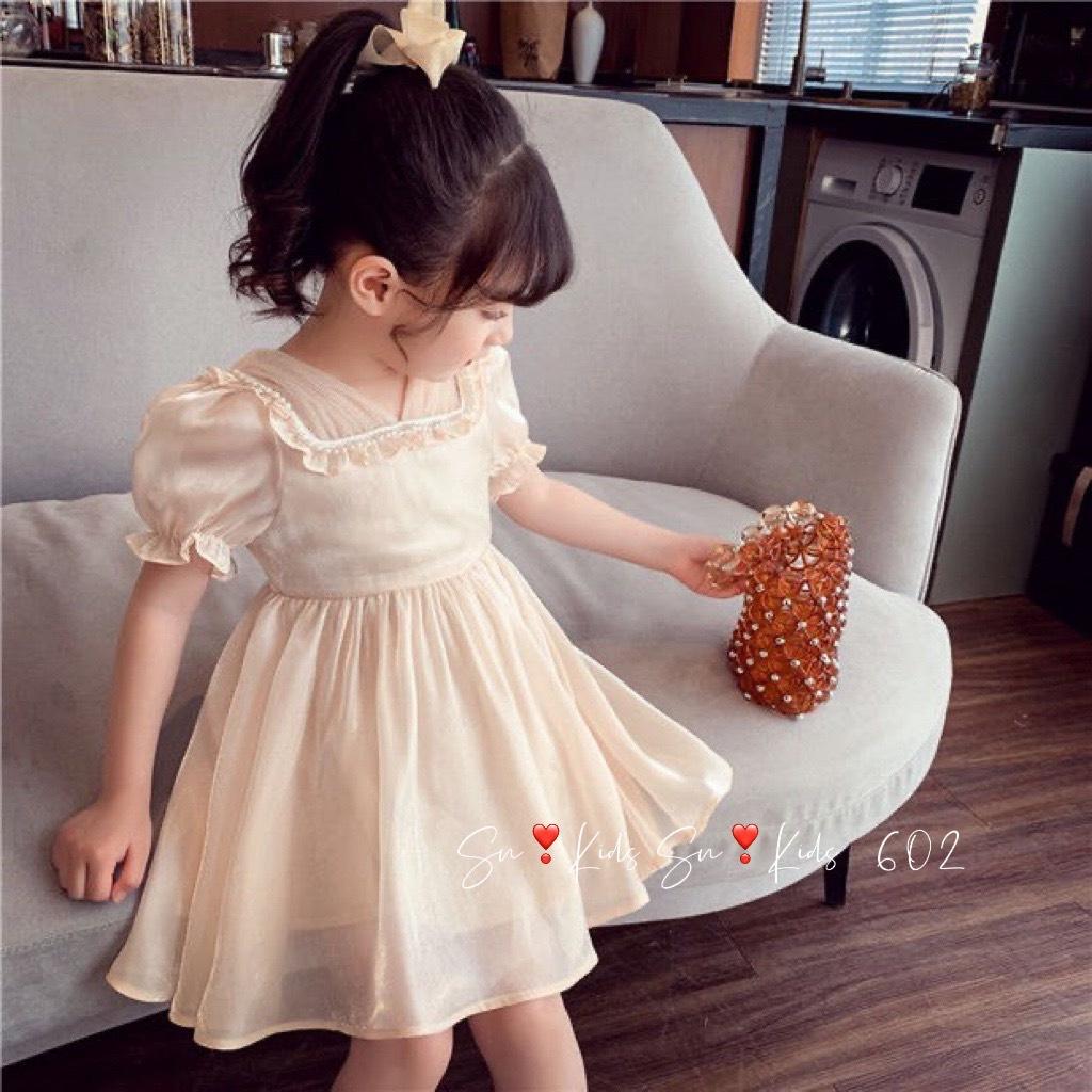 Váy đầm công chúa tơ óng cho bé
