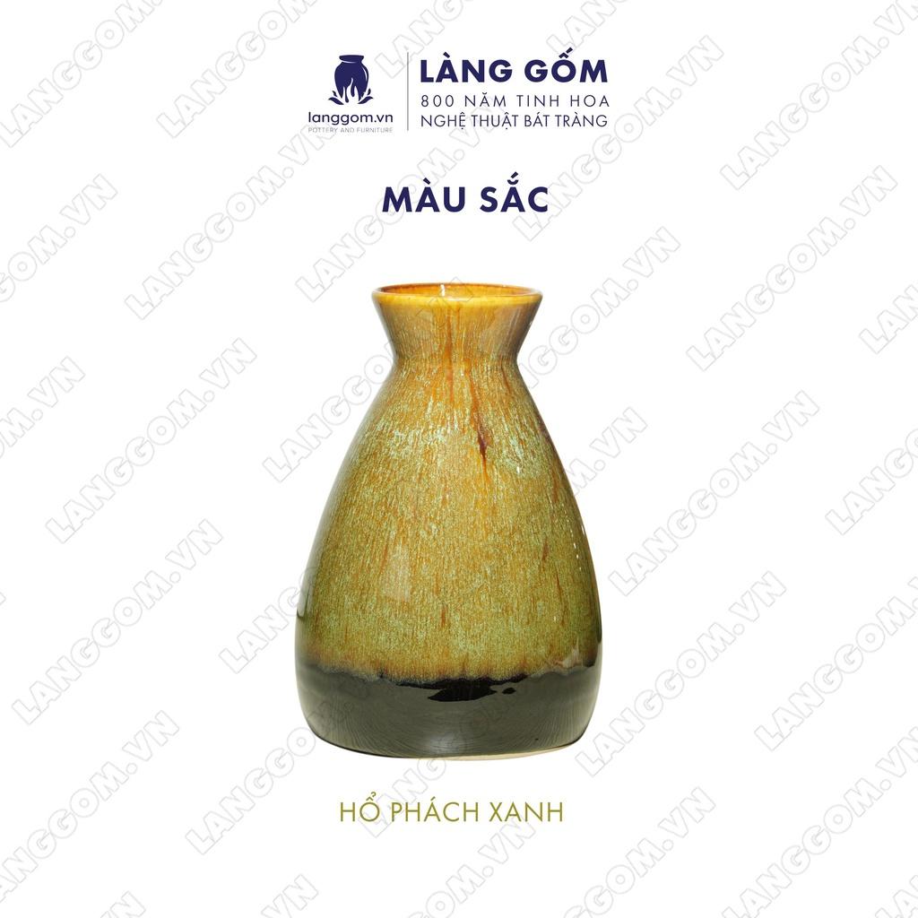 Bình hoa, lọ hoa Gốm sứ Bát Tràng cao cấp Men hỏa biến dáng giỏ cua dùng làm quà tặng, trang trí - Làng Gốm Bát Tràng