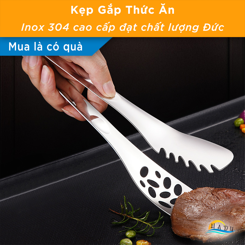 Kẹp Gắp Thức Ăn Đồ Nóng Inox 304 Dài Cao Cấp Đạt Chất Lượng Đức SSGP