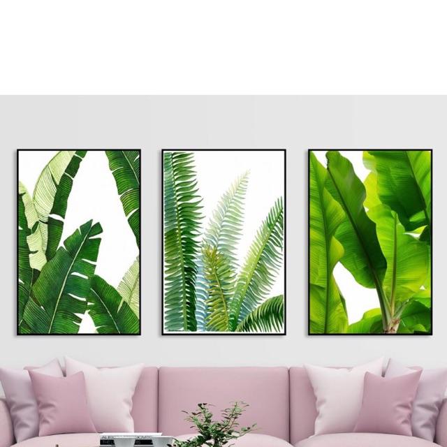 Tranh CANVAS bộ 3 tấm hình lá cây