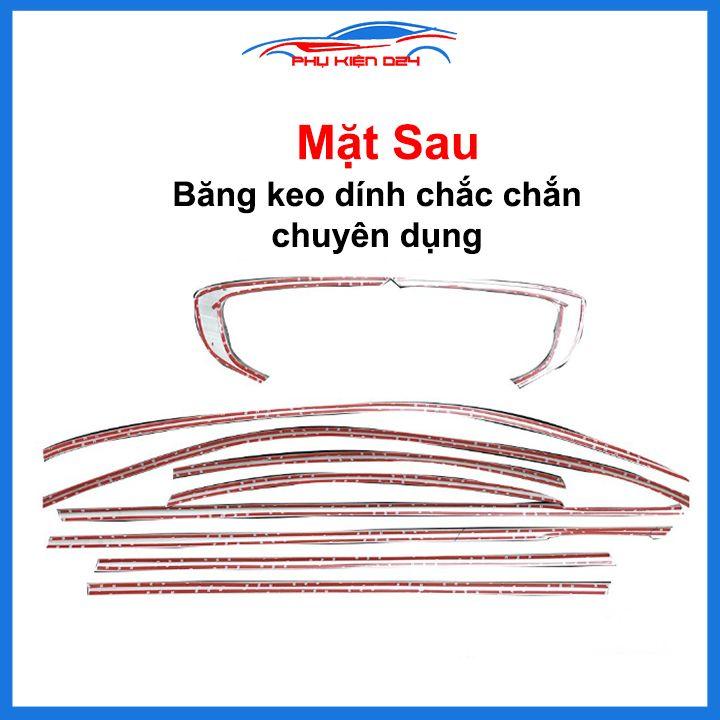 Bộ nẹp viền chân kính cong kính Kia Cerato 2019-2021 Inox sáng bóng chuẩn form xe
