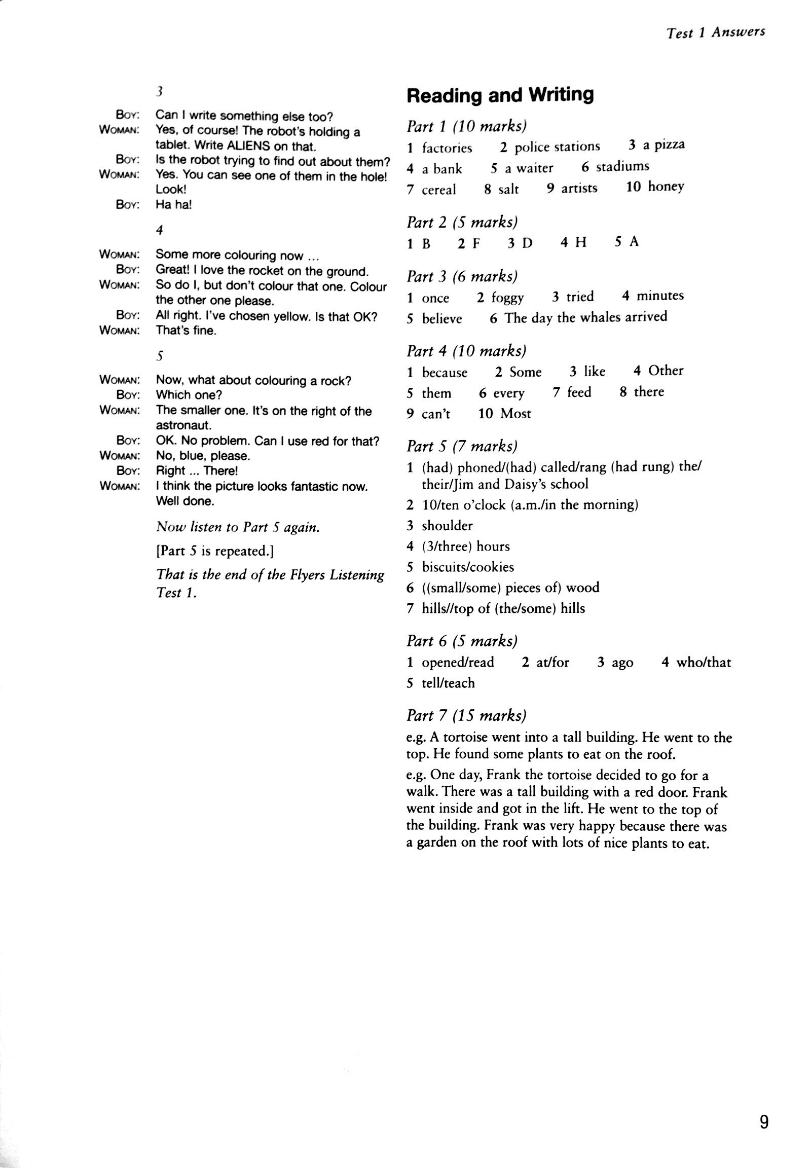 Cambridge English Flyers 1 for Revised Exam from 2018 Ans Booklet