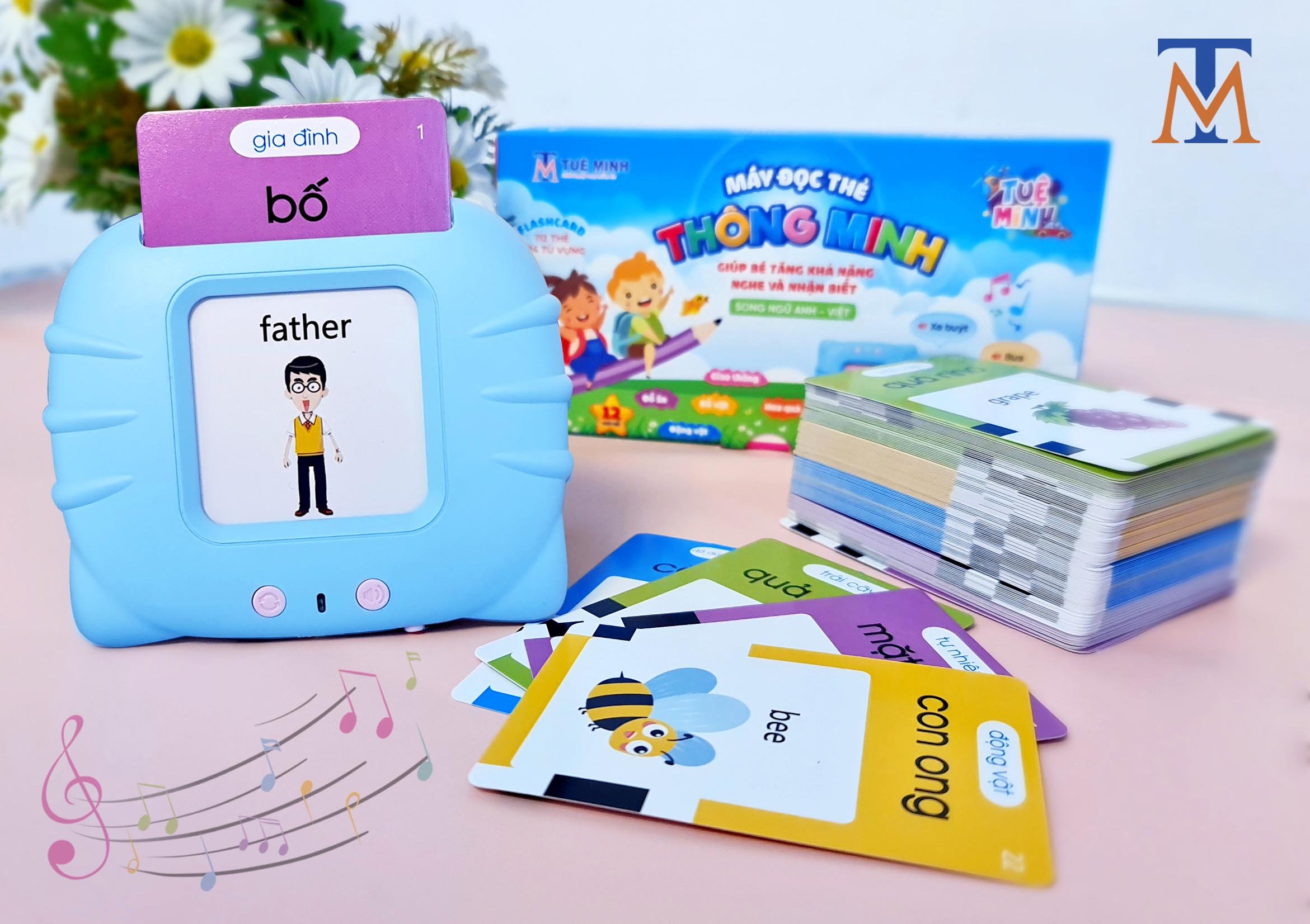 Máy Đọc Thẻ Từ Vựng tiếng Việt Flashcard Giáo Dục Sớm Cho Bé Loại Từ Vựng - 112 thẻ, 224 từ khoá và 12 chủ đề