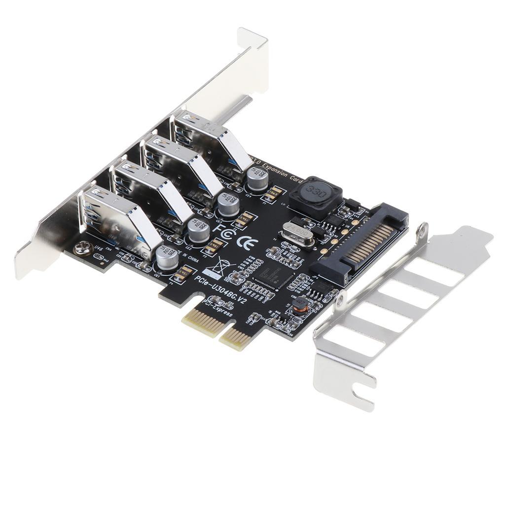 4 Port PCI-E to USB 3.0 HUB   Expansion Card 5Gbps for Desktop