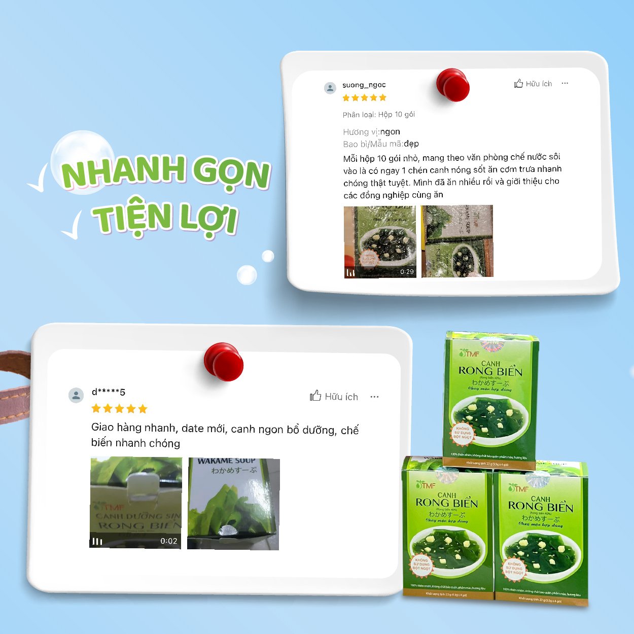 1 gói canh rong biển ăn liền nấu canh không bột ngọt cho bé TÂM MINH FOODS