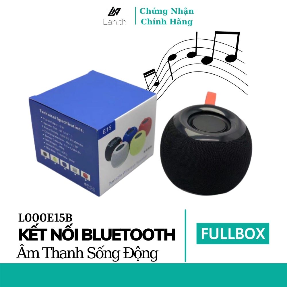Loa Bluetooth mini Lanith E15B – Âm thanh sống động, dải bass mạnh mẽ - Hàng nhập khẩu - L0000E15B
