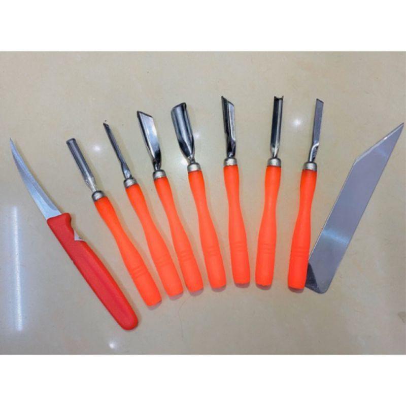 Bộ dao tỉa hoa quả 9 món BỘ TỈA HOA DƯA HẤU