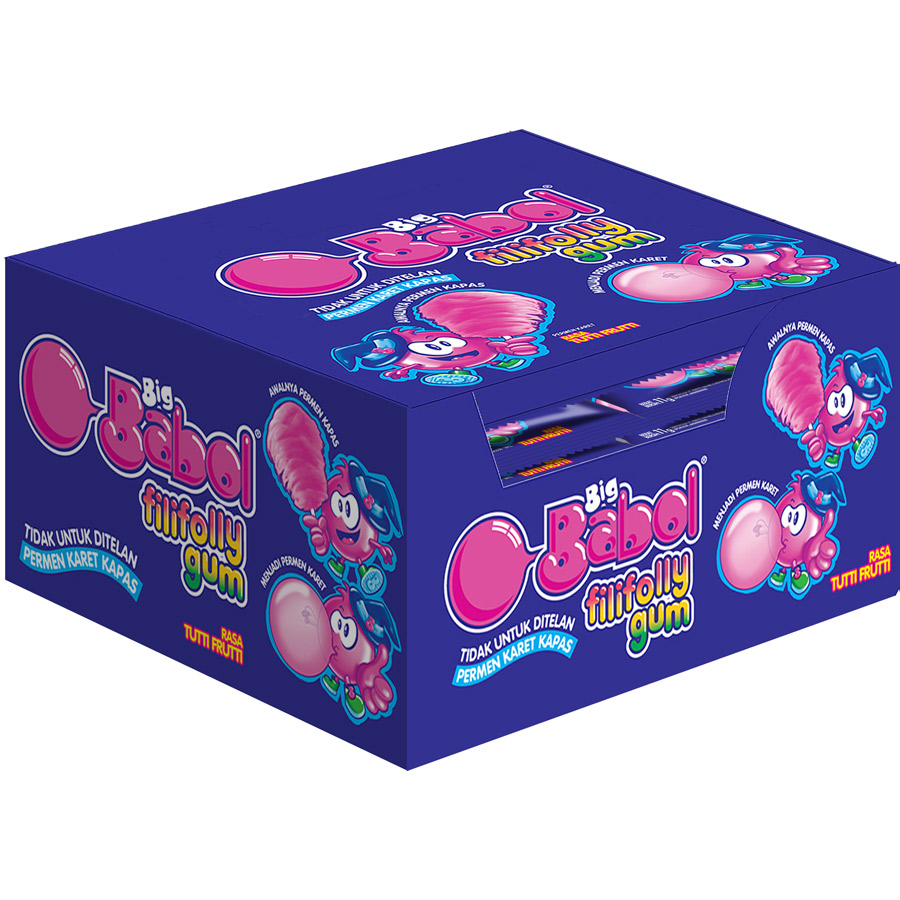 Kẹo Cao Su Thổi Big Babol Fili Folly Hương Trái Cây (Hộp 12 Gói)