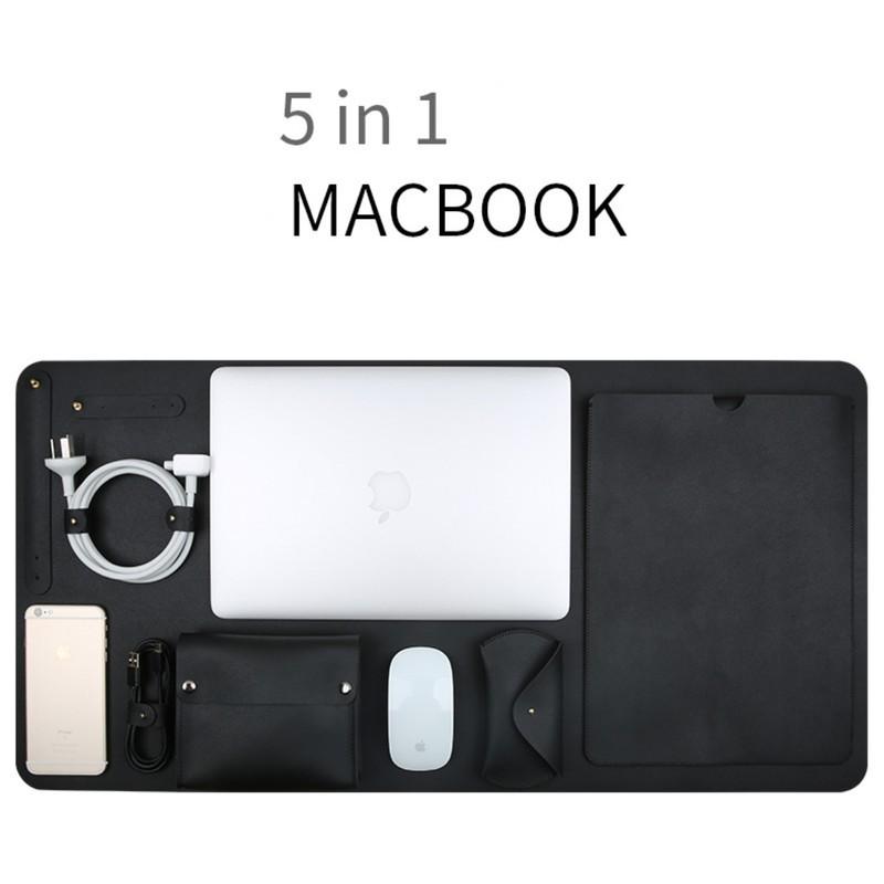Túi đựng macbook da cao cấp 5 in 1 chất liệu PU chống nước - Home and Garden