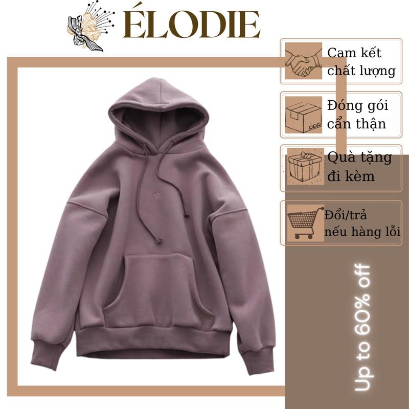 Áo Hoodie Basic Thêu Hình Ngôi Sao Chất Nỉ Bông Dày Dặn Oversize Cho Cả Nam Và Nữ