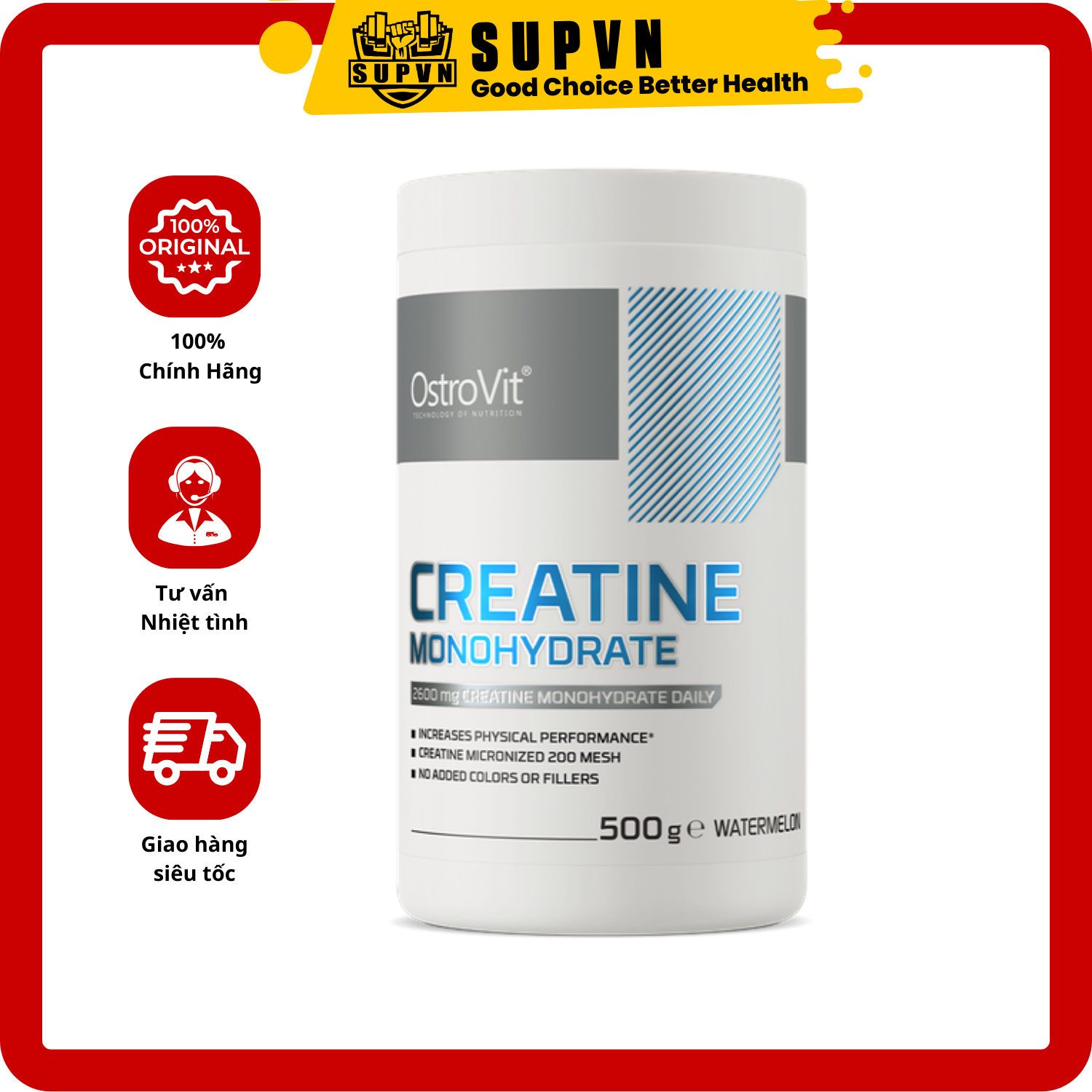 Creatine Ostrovit 500gram - Hỗ trợ tăng sức mạnh, sức bền, phát triển cơ bắp chính hãng giá tốt 100 lần dùng