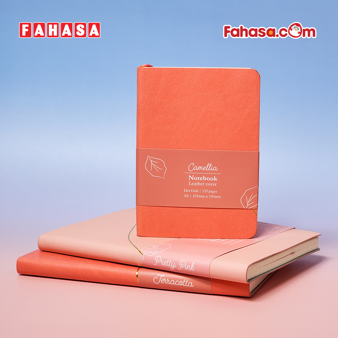 Sổ Da Bìa Cứng Camellia A5 - Kẻ Ngang - 144 Trang 100gsm - The Sun - Terracotta