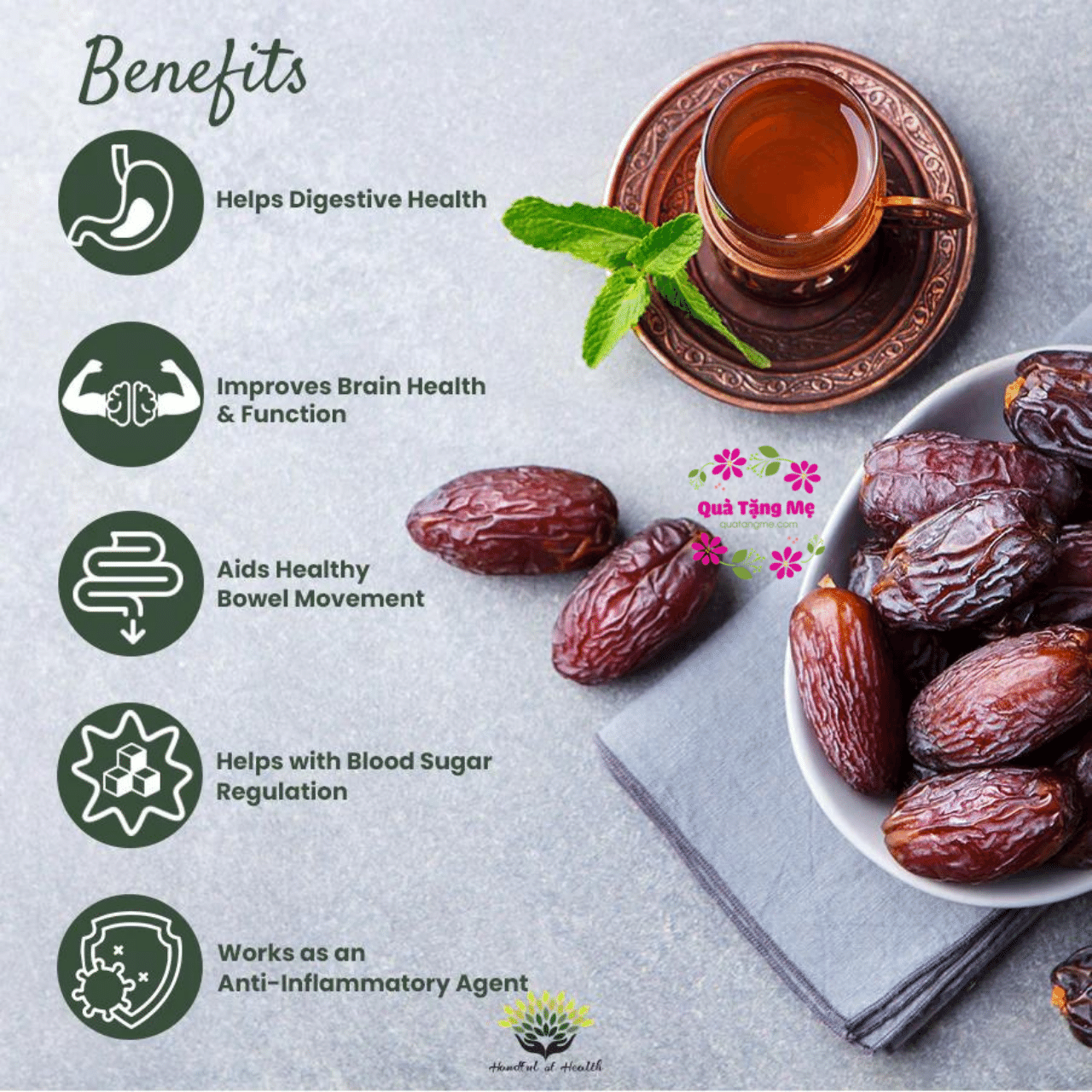 Chà là khô Extaste Dates Deglet Nour Tunisia - Chín Tự Nhiên, Mềm, Mịn Dẻo, thơm ngon tới quả cuối cùng