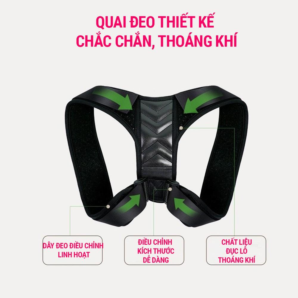 Đai chống gù lưng nam nữ Posture corrector điều chỉnh tư thế kèm Deal sôc băng cổ tay 0 đồng SPORTY BC16