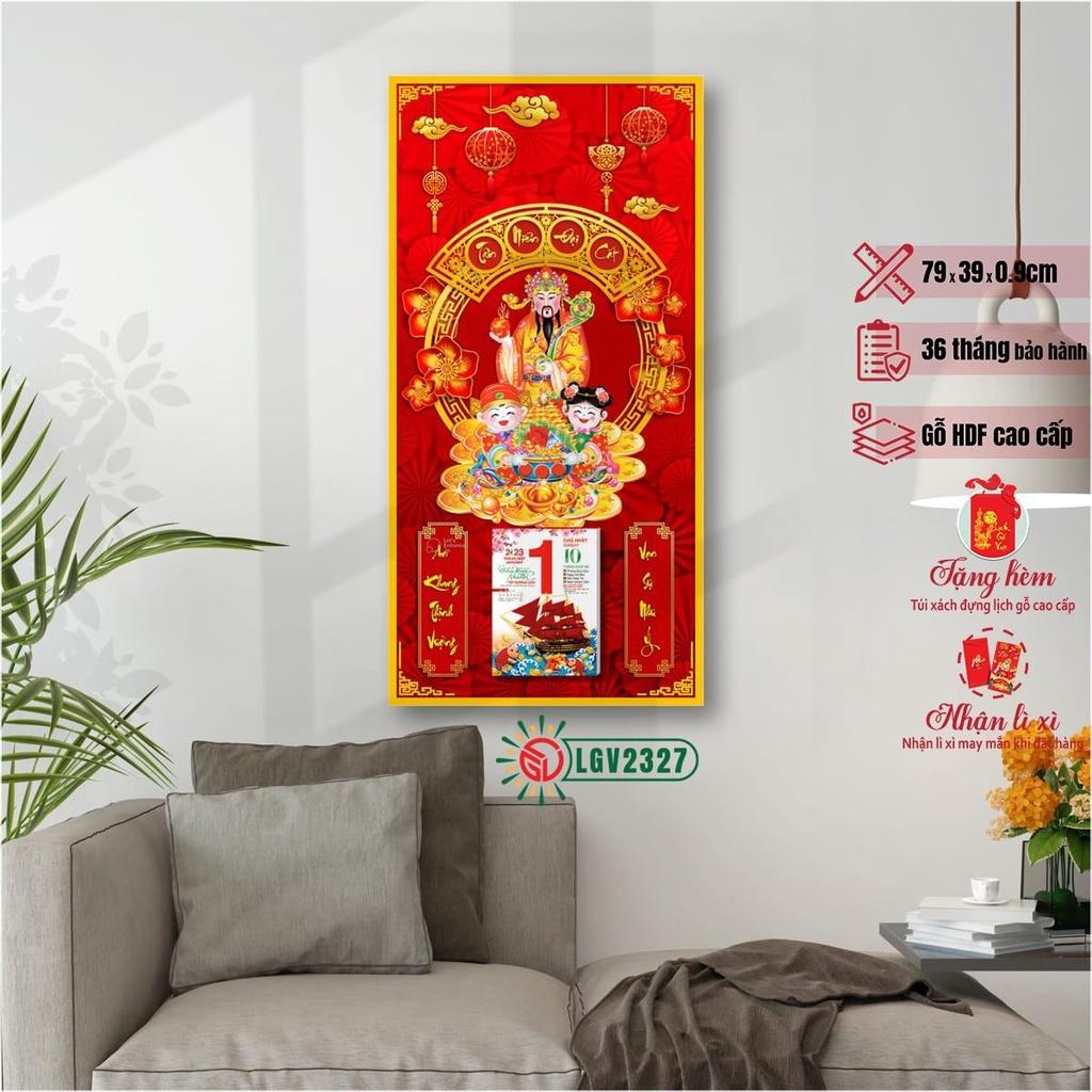 Lịch gỗ treo tường Thần Tài IMWI LGV2327