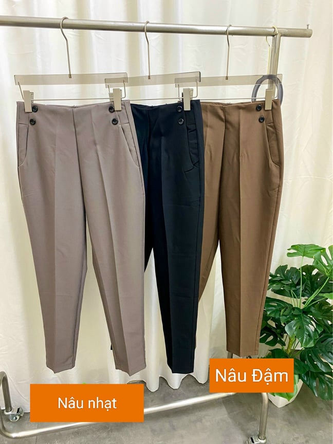 Quần tây nữ_quần công sở nữ lưng cao dáng baggy vải trượt Nhật mịn đẹp LOANBOUTIQUE