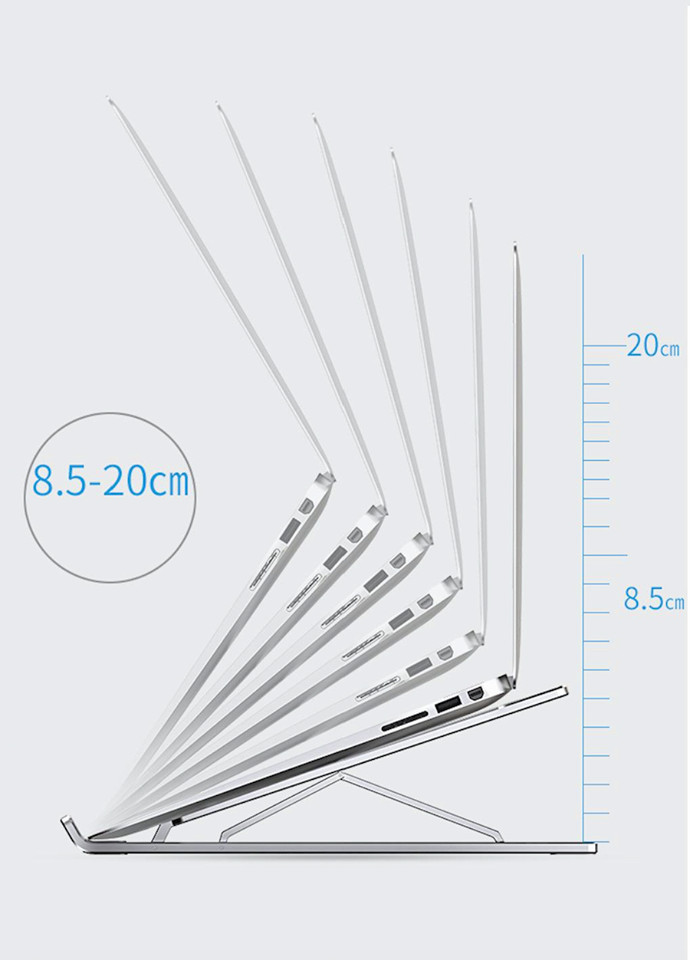 Đế nhôm cao cấp hỗ trợ tản nhiệt cho Laptop, Macbook gồm 7 mức điều chỉnh độ nghiêng tùy ý (có thể gập gọn thông minh)