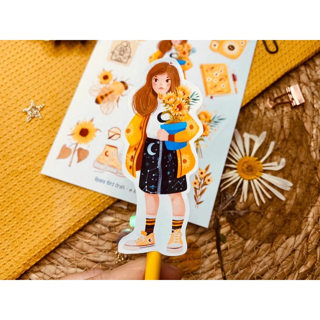 Sticker sheet Sun flower - chuyên dán, trang trí sổ nhật kí, sổ tay | Bullet journal sticker - unim003