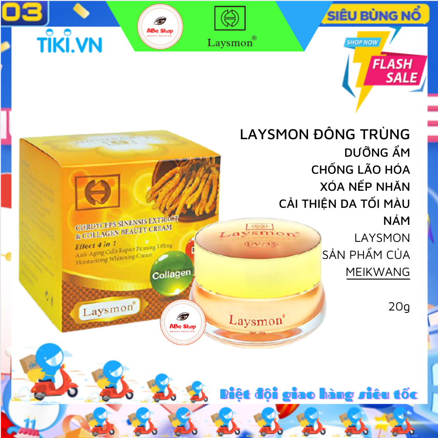 Kem LAYSMON Đông Trùng Hạ Thảo - LAYSMON CORDYCEPS SINESIS EXTRACT AND COLLAGEN BEAUTY CREAM 20g