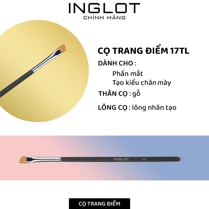 Bộ trang điểm mắt gồm Gel kẻ mày lâu trôi AMC Brow Liner + Bút kẻ mắt One move + Cọ trang điểm 17TL INGLOT