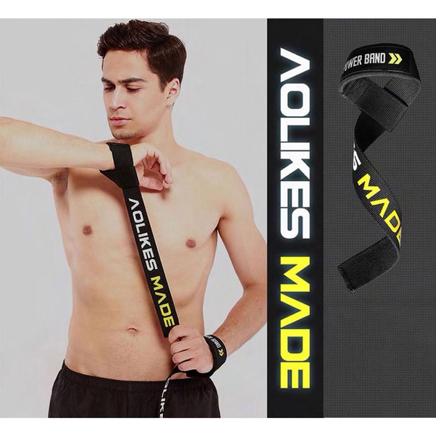 Dây Kéo Lưng Lifting Straps Hỗ Trợ Các Bài Tập Kéo Khi Thể Hình, Tập Gym AOLIKES (1 Đôi)