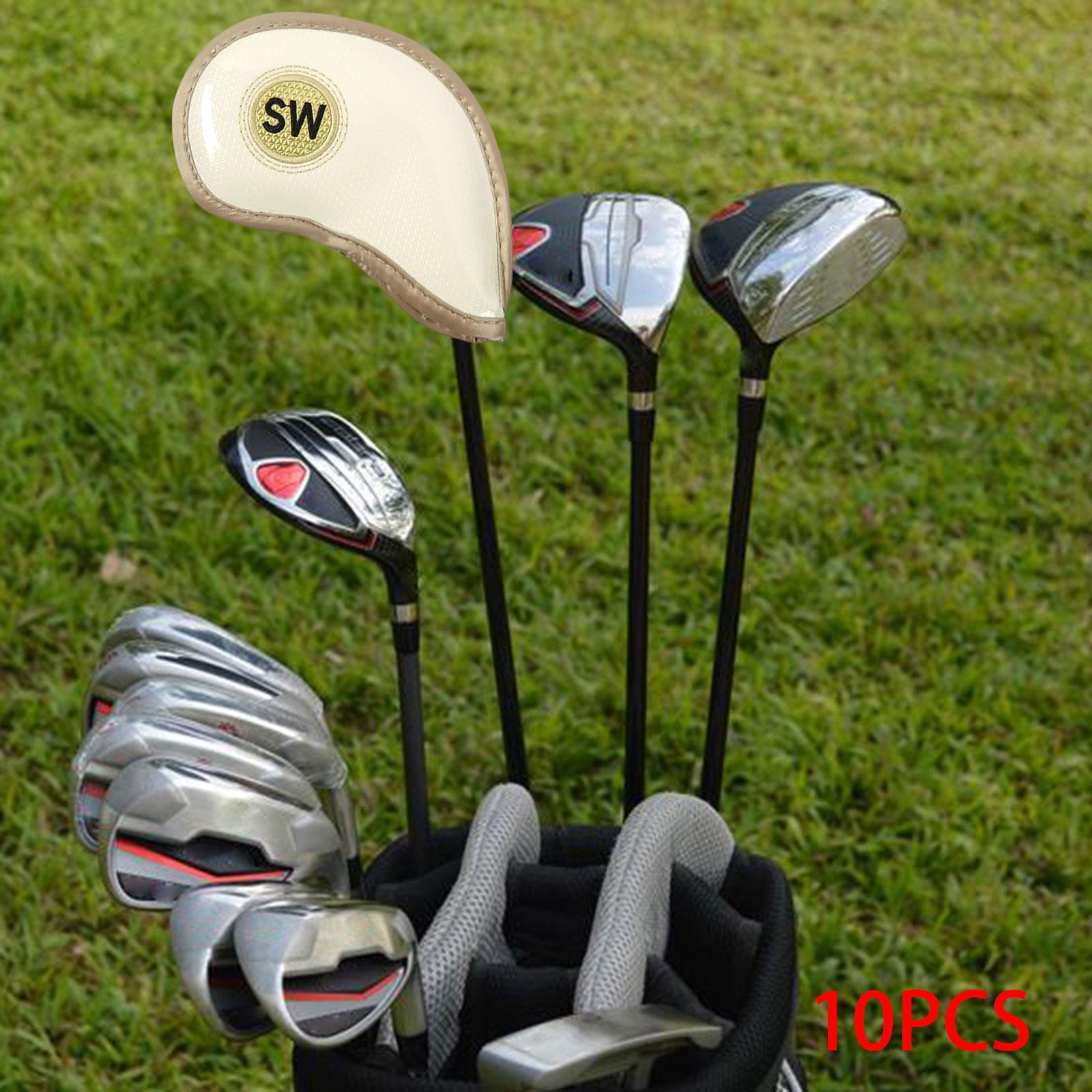 10Pcs Golf Iron Headcovers Set with Tags Scratch Resistant Golf Iron Covers Set Golf Club Head Covers Protection Wrap for Golfer Equipment