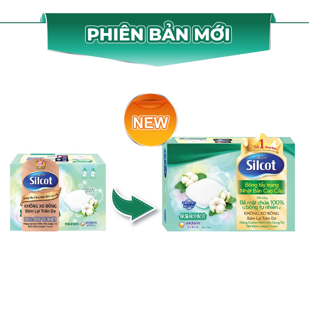 Combo 6 Hộp Silcot Bông Trang Điểm (bông tẩy trang) Nhật Bản Cao Cấp (66 Miếng/Hộp)