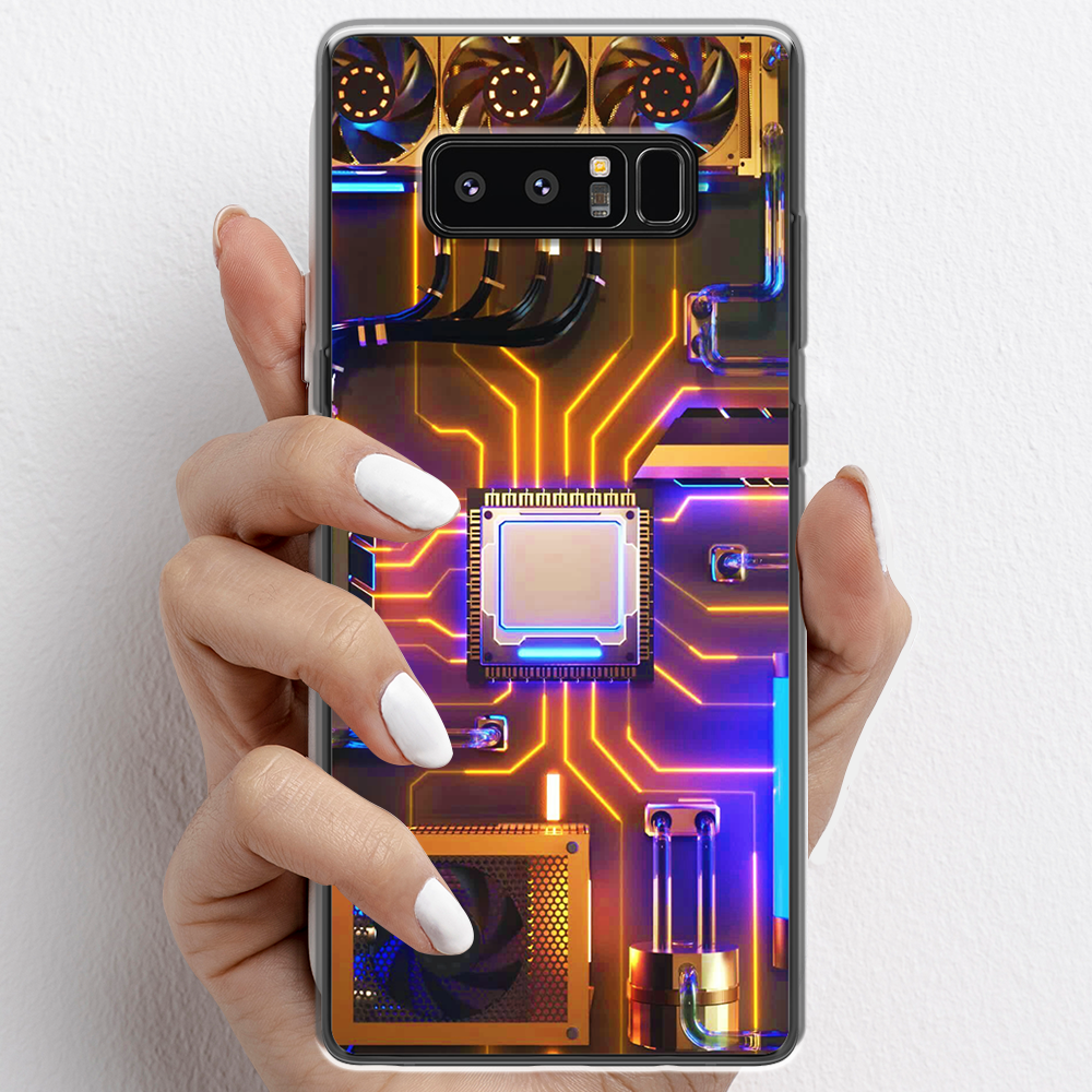 Ốp lưng cho Samsung Galaxy Note 8 nhựa TPU mẫu Chip CPU máy tính