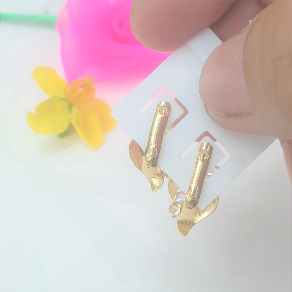 Bông Tai Kiểu Hình Thoi Xéo Xoàn Cao Cấp-Dùng lâu dài tắm rửa thoải mái không phai