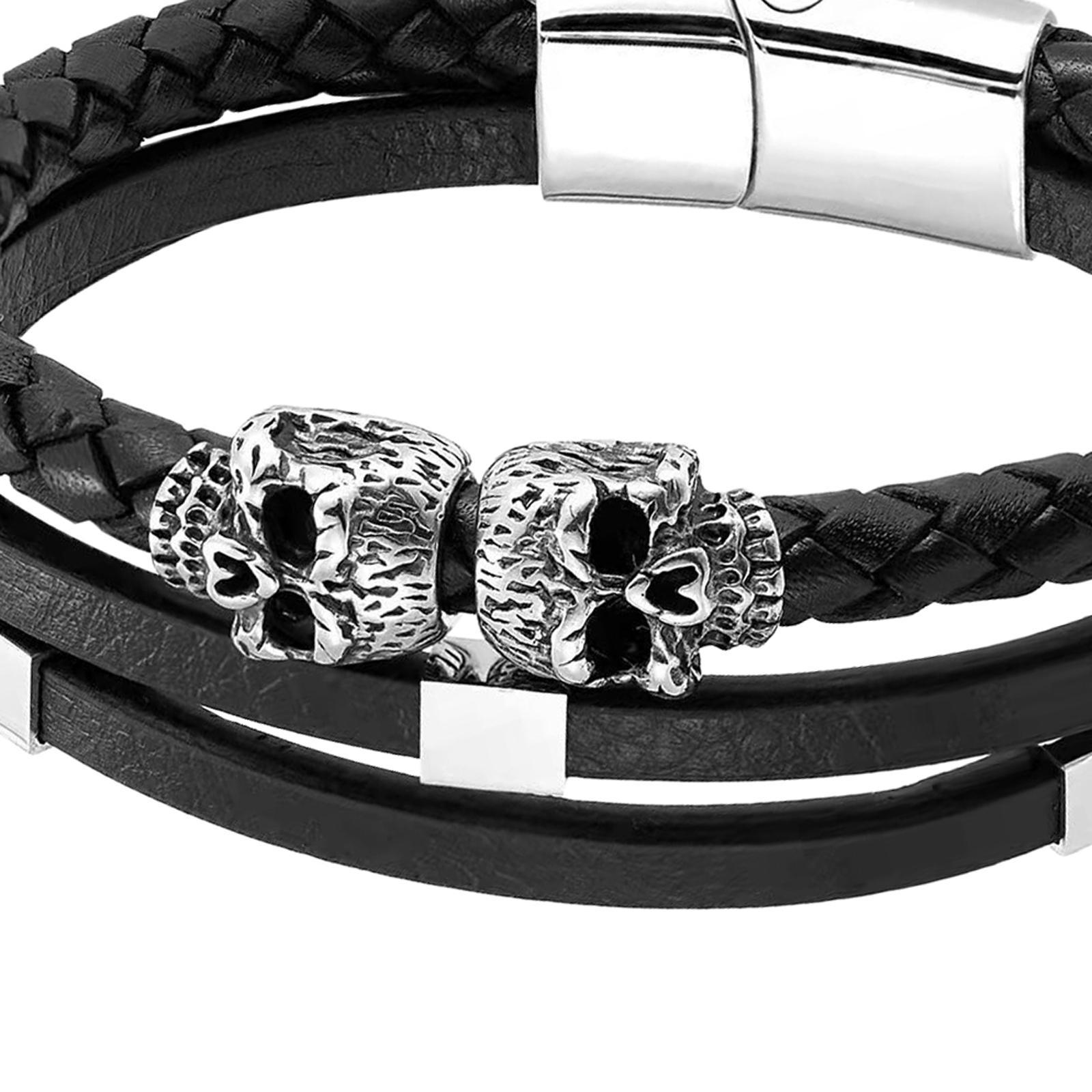 Punk Bracelet Titanium PU Leather