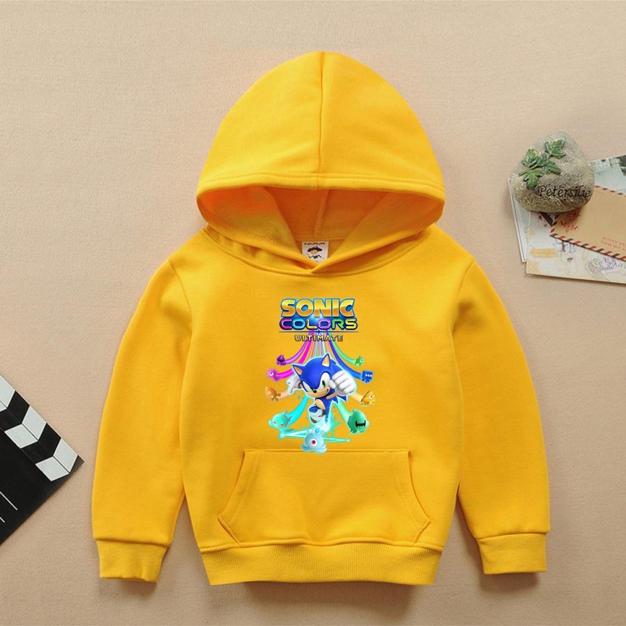 Áo khoác hoodie nhím xanh sonic màu vàng đủ size cho bé trai bé gái