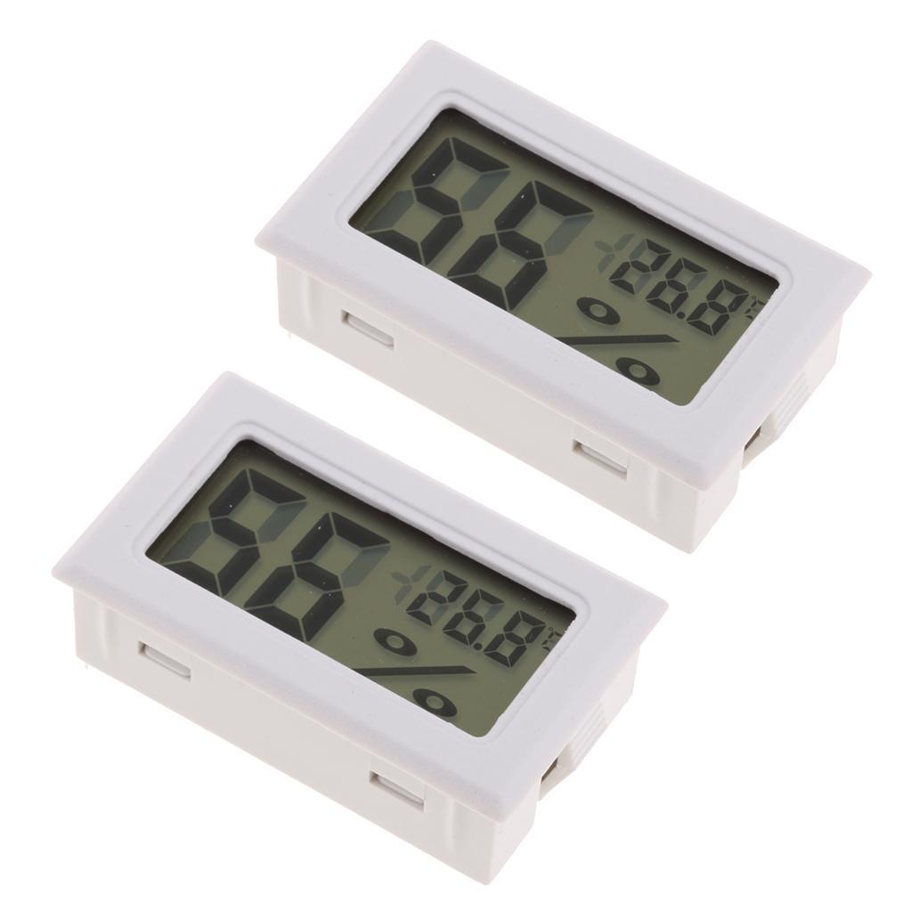 2PCS Digital Mini Temperature Humidity Gauge Thermometer Hygrometer for Cars, Incubators and Brooders