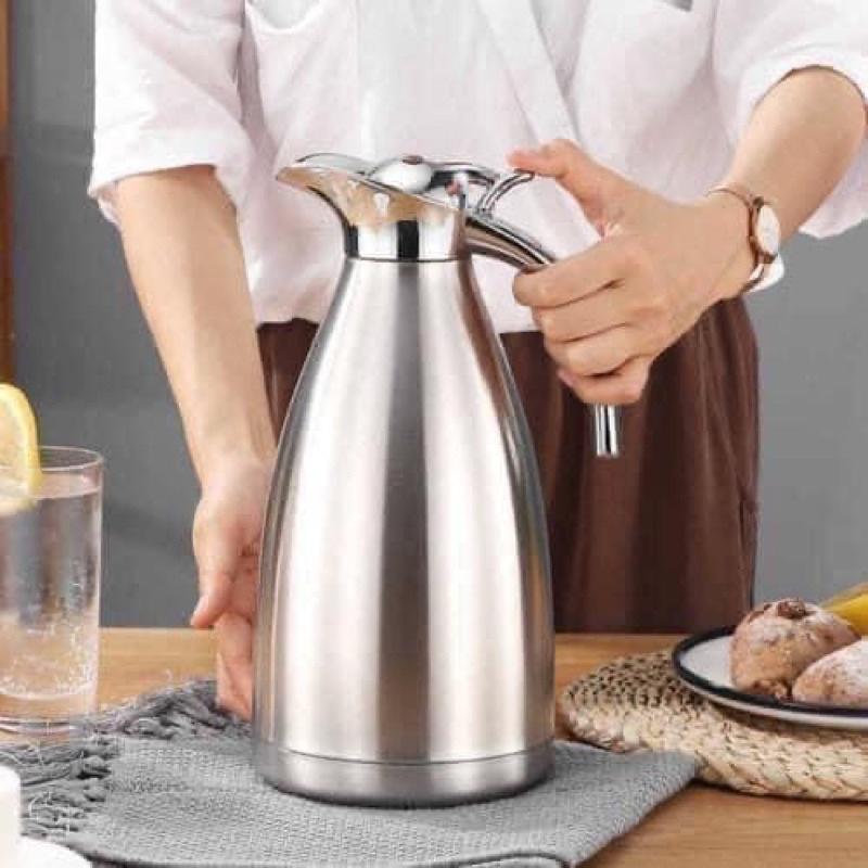 Phích đựng nước, Bình đựng nước Giữ Nhiệt 2 Lít inox 304 - QT