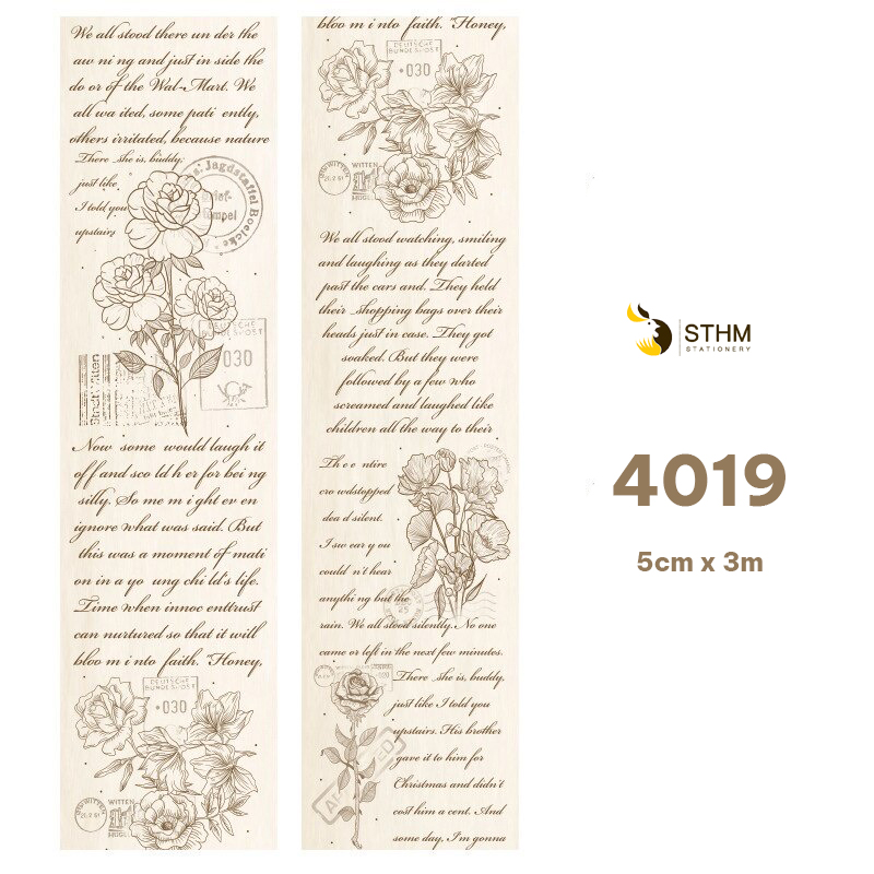 - Washitape - Băng dính trang trí sổ vintage - Lẻ cuộn