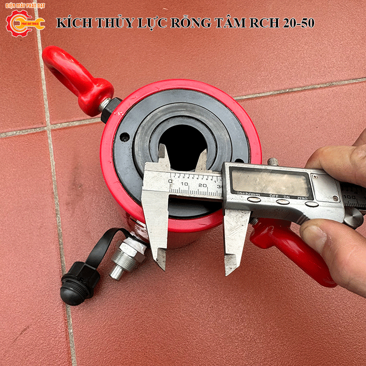 Kích thủy lực rỗng tâm 20 tấn hành trình 50mm - Bảo hành 6 tháng