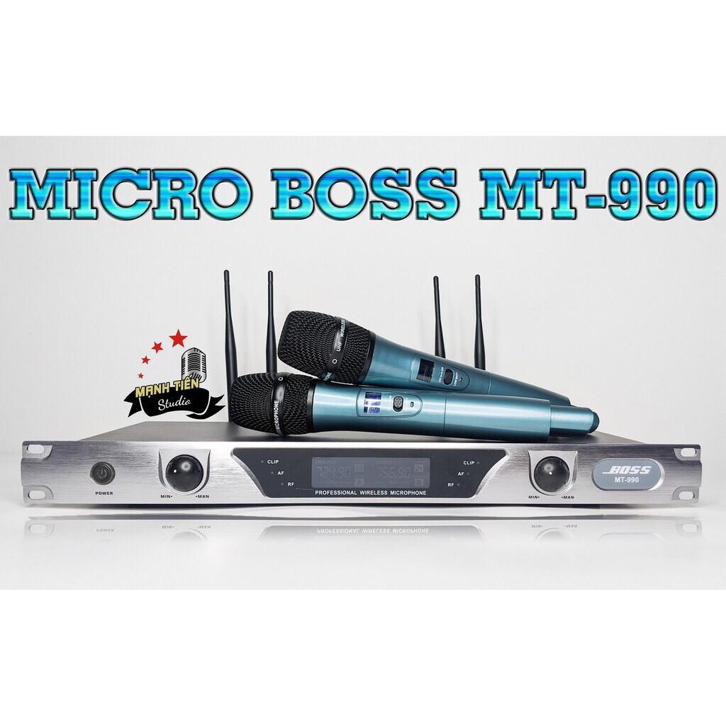 Micro không dây MT990 -UHF 4 Anten chống rè, hát karaoke gia đình - bộ lọc âm thế hệ mới - âm thanh trong trẻo