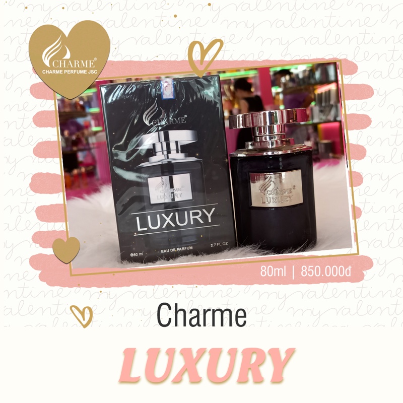 Nước hoa nam cao cấp, Charme Luxury, lưu hương lâu, hương mát lạnh pha chút nồng ấm, 80ml