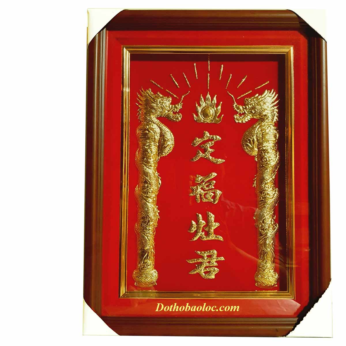 Bài vị ông táo mạ vàng 24K cao 40cm nặng 1,8kg