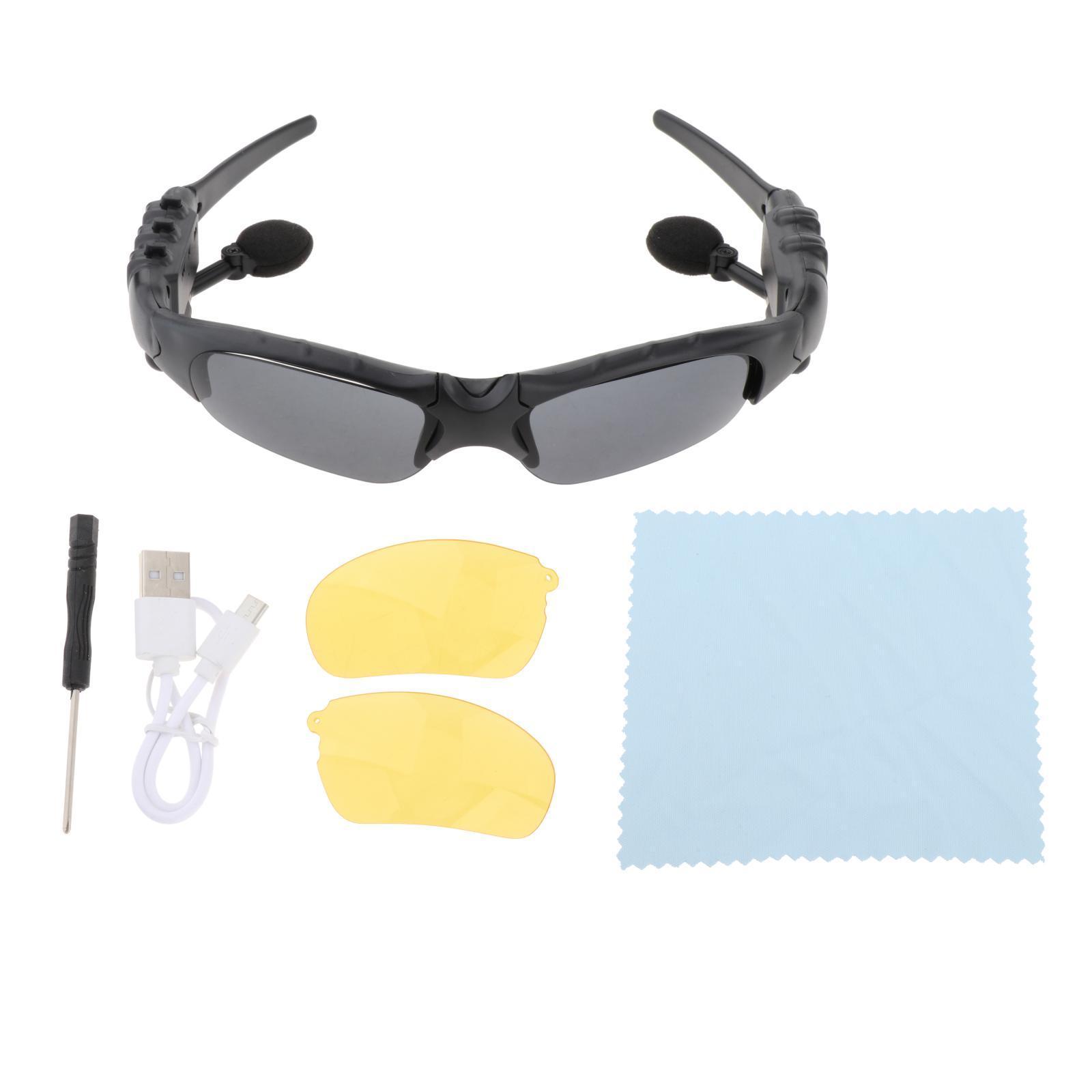 Music Bluetooth Sunglasses Earbuds Headset for Sports Running Car Driving