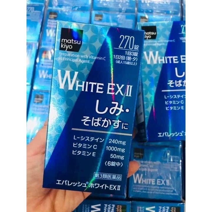 Hộp đựng 270 viên trắng da mờ thâm White EX II Nhật