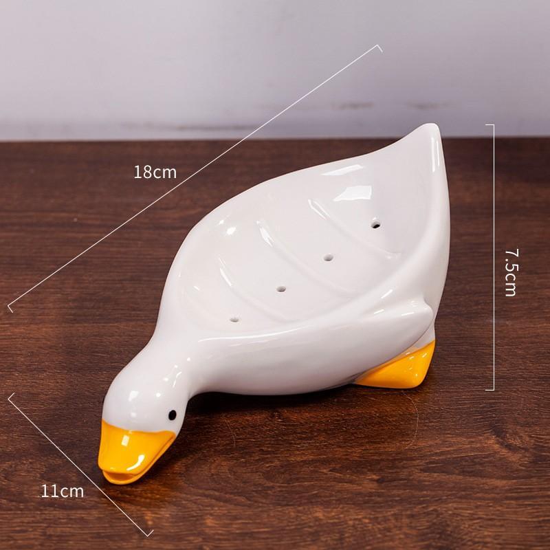 Khay Để Xà Phòng Không Tích Nước Bằng Sứ Hình Con Vịt Để Bồn Rửa Nhà Tắm