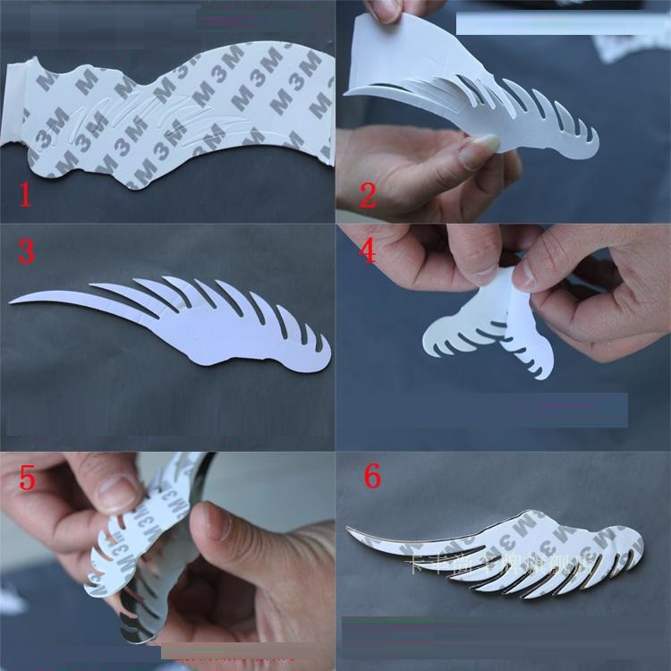 Logo cánh tiên cánh thiên thần kim loại trang trí xe hơi ô tô