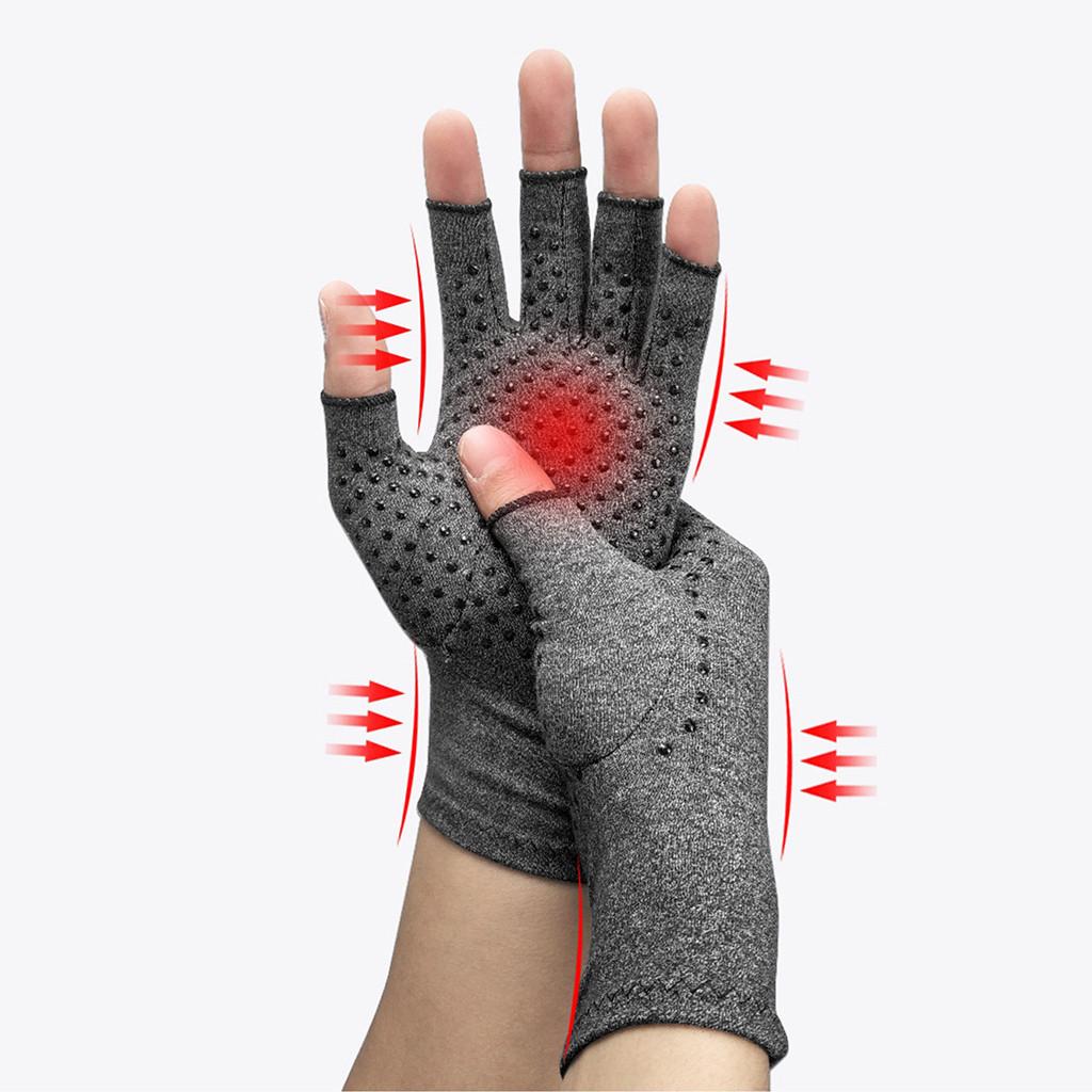 Nữ nam giới bị viêm khớp Nén găng tay không có ngón tay Cứu đau khớp dạng thấp khớp xương khớp Hỗ trợ tay Color: A Size: L