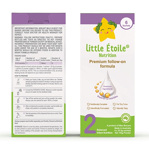 Sữa bột ngôi sao nhỏ Little Étoile số 2 dạng gói (153g)