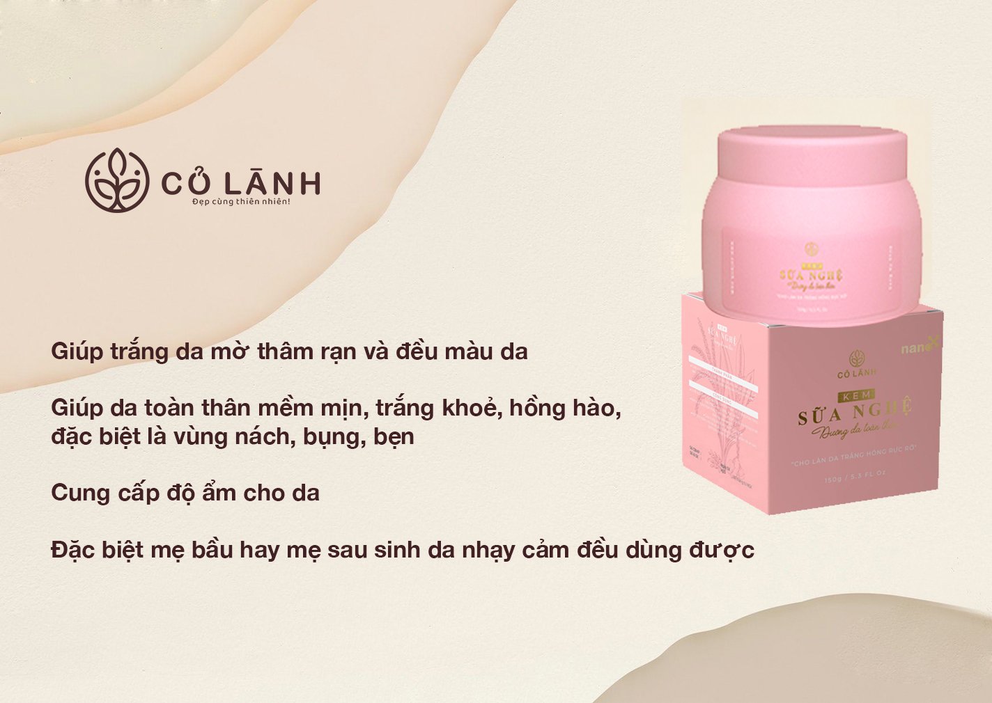 Kem dưỡng da toàn thân sữa nghệ giúp trắng da mờ thâm